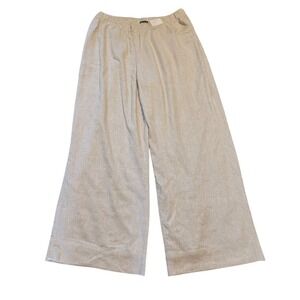 Abercrombie & Fitch Wide Leg Pants Sz XL Reg Tan Linen Blend Ultra High Rise NWT